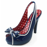 Sininen 11,5 cm retro vintage BETTIE-05 naisten kengt korkeat korko