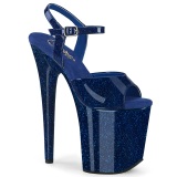 Siniset 20 cm FLAMINGO-809GP glitter platform sandaalit naisten