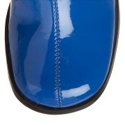 Siniset kiiltonahkasaappaat korkokengt 7,5 cm GOGO-300 korkosaappaat miehell