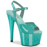 Siniturkoosi 18 cm ADORE-709GP kimallus platform sandaalit naisten