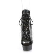 Strassi verkkokangas 15 cm DELIGHT platform nauhalliset nilkkurit musta