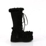 Tekoturkista 7 cm CUBBY-311 lolita naisten saappaat platform mustat