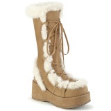 Tekoturkista 7 cm CUBBY-311 lolita naisten saappaat platform ruskea