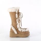 Tekoturkista 7 cm CUBBY-311 lolita naisten saappaat platform ruskea