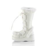 Tekoturkista 7 cm CUBBY-311 lolita naisten saappaat platform valkoiset