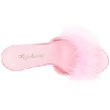 Vaaleanpunaiset 10 cm CLASSIQUE-01F naisten puukengt marabou hyhenet