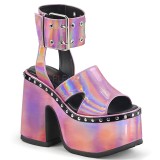 Vaaleanpunaiset 12,5 cm Demonia CAMEL-102 lolita sandaalit platform