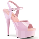 Vaaleanpunaiset 15 cm DELIGHT-609 pleaser korkokengt platform