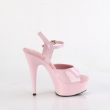 Vaaleanpunaiset 15 cm DELIGHT-609 pleaser korkokengt platform