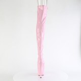 Vaaleanpunaiset 18 cm ADORE-3011HWR Hologrammi platform overknee saappaat avokrkiset