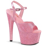 Vaaleanpunaiset 18 cm ADORE-709GP glitter platform korkokengät naisten