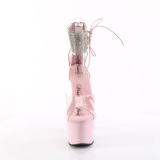 Vaaleanpunaiset 18 cm ADORE-724RS korokepohja korkokengt nilkkamansetti strassi