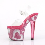 Vaaleanpunaiset 18 cm LOVESICK-708HEART Kimaltelevia Kivi naisten kengt korkeat korko