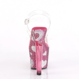 Vaaleanpunaiset 18 cm LOVESICK-708HEART Kimaltelevia Kivi naisten kengt korkeat korko