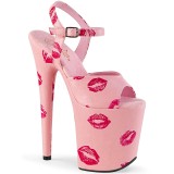 Vaaleanpunaiset 20 cm FLAMINGO-809KISSES pleaser korkokengt platform