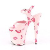 Vaaleanpunaiset 20 cm FLAMINGO-809KISSES pleaser korkokengt platform