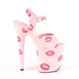 Vaaleanpunaiset 20 cm FLAMINGO-809KISSES pleaser korkokengt platform