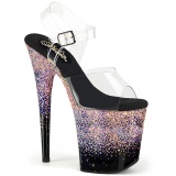 Vaaleanpunaiset 20 cm FLAMINGO glitter platform sandaalit naisten