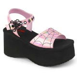 Vaaleanpunaiset 6,5 cm DemoniaCult FUNN-10 lolita emo sandaalit platform