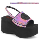 Vaaleanpunaiset 9 cm Demonia FUNN-32 lolita emo sandaalit platform