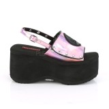 Vaaleanpunaiset 9 cm DemoniaCult FUNN-32 lolita emo sandaalit platform