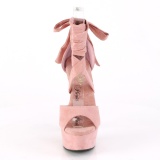 Vaaleanpunaiset Keinonahka 15 cm DELIGHT-679 korokepohja korkokengät nilkkaremmillä