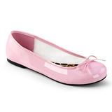 Vaaleanpunaiset Kiiltonahka ANNA-01 suuret koot ballerinat kengät