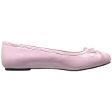 Vaaleanpunaiset Kiiltonahka ANNA-01 suuret koot ballerinat kengät