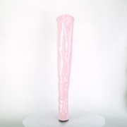 Vaaleanpunaiset Kiiltonahkaiset 13 cm SEDUCE-3000 korolliset ylipolvensaappaat