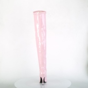 Vaaleanpunaiset Kiiltonahkaiset 13 cm SEDUCE-3000 korolliset ylipolvensaappaat
