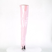 Vaaleanpunaiset Kiiltonahkaiset 13 cm SEDUCE-3010 korolliset ylipolvensaappaat