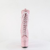 Vaaleanpunaiset glitterit 18 cm ADORE-1040GR korolliset korkokenk nilkkurit platform