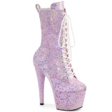 Vaaleanpunaiset glitterit 18 cm ADORE-1040IG korolliset korkokenk nilkkurit platform