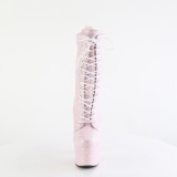 Vaaleanpunaiset glitterit 18 cm ADORE-1040IG korolliset korkokenkä nilkkurit platform