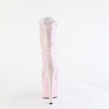Vaaleanpunaiset glitterit 18 cm ADORE-1040IG korolliset korkokenkä nilkkurit platform