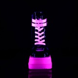 Vaaleanpunaiset neon 11,5 cm SHAKER-52 cyberpunk platform nilkkurit