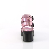Vaaleanpunaiset paksu korko 7 cm DemoniaCult BRATTY-07 chunky platform sandaalit