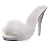 Valkoiset 13 cm POISE-501F Marabou Hyhenet Puu Kengt