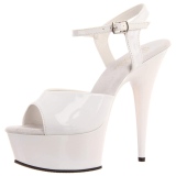 Valkoiset 15 cm DELIGHT-609 pleaser korkokengt platform