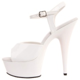 Valkoiset 15 cm DELIGHT-609 pleaser korkokengt platform