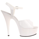 Valkoiset 15 cm DELIGHT-609 pleaser korkokengt platform