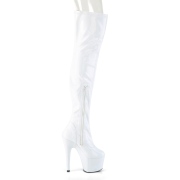 Valkoiset 18 cm ADORE-3000HWR Hologrammi platform overknee saappaat