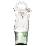 Valkoiset 18 cm FLASHDANCE-708 strippari kengt tankotanssi sandaletit LED hehkulamppu