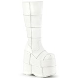 Valkoiset 18 cm STACK-301 demonia saappaat - unisex cyberpunk saappaat