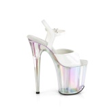 Valkoiset 20 cm FLAMINGO-809HT Hologrammi platform korkokengt naisten