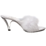 Valkoiset 8 cm BELLE-301F Marabou Hyhenet Puu Kengt