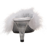 Valkoiset 8 cm BELLE-301F Marabou Hyhenet Puu Kengt