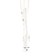 Valkoiset Keinonahka 18 cm ADORE-700-48 korokepohja korkokengt nilkkaremmill