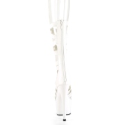 Valkoiset Keinonahka 18 cm ADORE-700-48 korokepohja korkokengät nilkkaremmillä