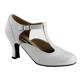 Valkoiset Keinonahkaiset 7,5 cm retro vintage FLAPPER-26 Naisten kengät avokkaat